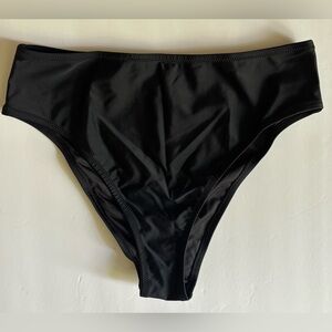 Relleciga High Cut Black Bikini Bottoms Size Large, Black